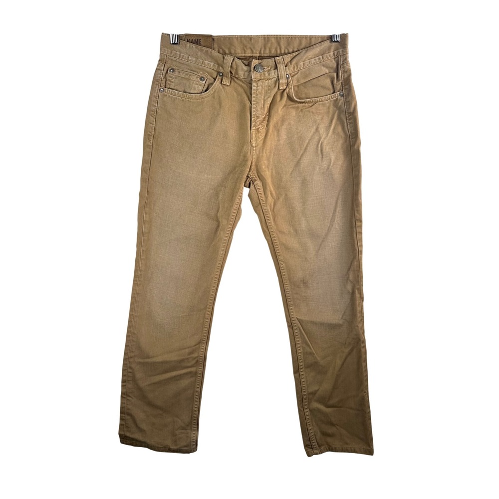 J Brand Kane jeans 31 Tan Khaki Slim Straight Fade Trail dandy grunge classic